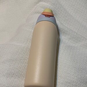 Cream Body Bottle with Pastel Multicolor Cap